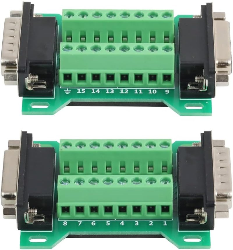 Willwewon 2PCS DB15 Male Female Connector in One Breakout Board, RS232 D-SUB Serial to 15-pin Port Adapter Module - Image 3